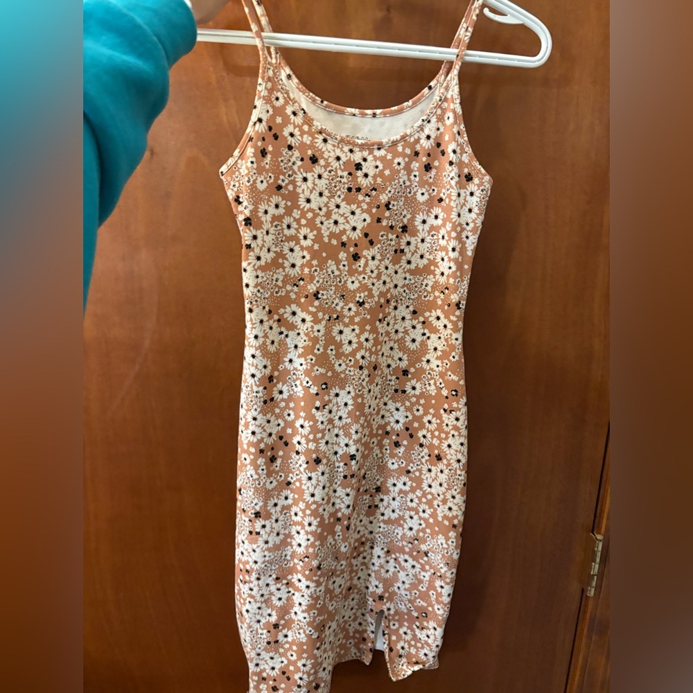 Wild Fable Floral Midi Dress - Peach and Black